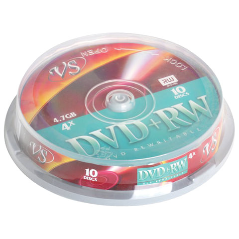 Диски DVD + RW VS 4,7 Gb 4x, КОМПЛЕКТ 10 шт., Cake Box, VSDVDPRWCB1001 по низкой цене оптом Краснодар, Москва, Уфа, Казань, Барнаул, Владивосток, Хабаровск, Сахалин, Красноярск, Екатеренбург, 