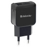 Зарядное устройство сетевое (220 В) DEFENDER UPC-23, кабель Type-C 1 м, выходной ток 2,1 А, черное, 83583 по низкой цене оптом 