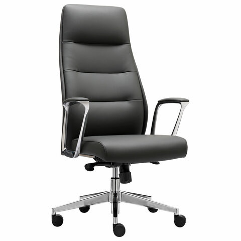 Кресло BRABIX PREMIUM Adept EX-752, синхромеханизм, алюминий, экокожа, черное, 532930 по низкой цене оптом 