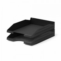 Лоток горизонтальный для бумаг КОМПЛЕКТ 2шт., BRAUBERG "Modern", 346х254х61 мм, черный, 238024