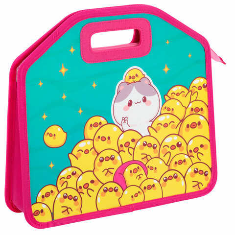 Папка-сумка ЮНЛАНДИЯ, 1 отделение, фетровые ручки, 34х30х11 см, Duck tales, 273380 по низкой цене оптом 