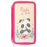 Пенал ЮНЛАНДИЯ, 2 отделения, ткань, люрекс, 19x11 см, Panda time, 270367 по низкой цене оптом 