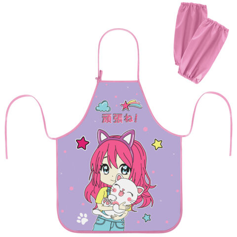 Накидка-фартук с нарукавниками для уроков труда ЮНЛАНДИЯ, 46х54 см, Anime hugs, 272468 по низкой цене оптом 