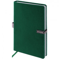 Ежедневник датированный 2026 А5 138x213мм BRAUBERG Inspiration, под кожу, цветной срез, темно-зелен, 117477