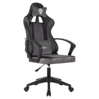 Кресло компьютерное BRABIX ''Forcer GM-127'', 2 подушки, экокожа/велюр, черное/серое, 533216