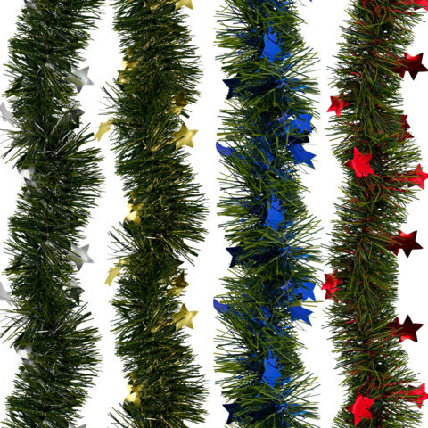 Мишура (1 штука) с декором, диаметр 70мм, длина 2м, матовая, ассорти 4 дизайна, ЗОЛОТАЯ СКАЗКА, 592424 по низкой цене оптом 