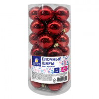 Шары ёлочные 30 шт, 4 см, "Solid Color", пластик, КРАСНЫЕ, глянец, ЗОЛОТАЯ СКАЗКА, 592496