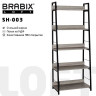 Стеллаж на металлокаркасе BRABIX "LOFT SH-003", 600х350х1500 мм, 5 полок, цвет дуб антик, 641235 по низкой цене оптом 