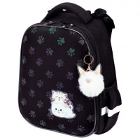 Ранец BRAUBERG LUMINOUS, 2 отделения, с брелком, "Paws", СВЕТЯЩИЙСЯ РИСУНОК, 38х29х16 см, 271366