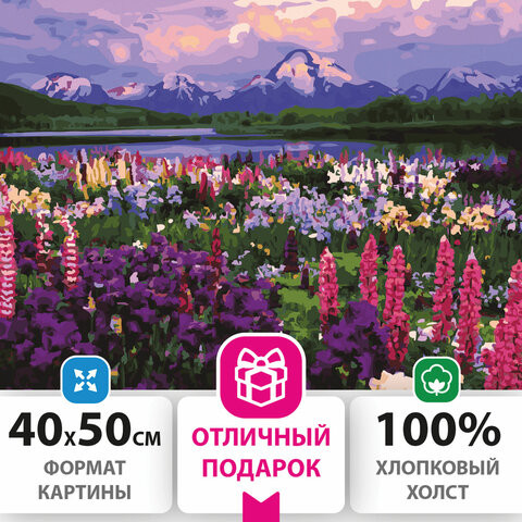 Картина по номерам 40х50 см, ОСТРОВ СОКРОВИЩ "Горный пейзаж", на подрамнике, акриловые краски, 3 кисти, 662488 по низкой цене оптом 