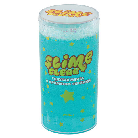 Слайм (лизун) "Clear Slime. Голубая мечта", с ароматом черники, 250 г, ВОЛШЕБНЫЙ МИР, S130-33, S300-35 по низкой цене оптом Краснодар, Москва, Уфа, Казань, Барнаул, Владивосток, Хабаровск, Сахалин, Красноярск, Екатеренбург, 
