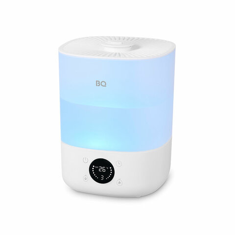 Увлажнитель воздуха BQ (БИ-КЬЮ) HDR1009, объем бака 4 л, 25 Вт, аромаконтейнер, белый/синий, 86196444 по низкой цене оптом Краснодар, Москва, Уфа, Казань, Барнаул, Владивосток, Хабаровск, Сахалин, Красноярск, Екатеренбург, 