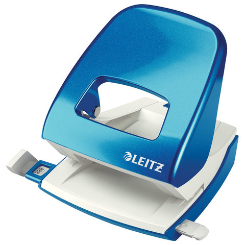 Дырокол металлический LEITZ "New NeXXT WOW", до 30 листов, синий металлик, блистер, 50082036 по низкой цене оптом 
