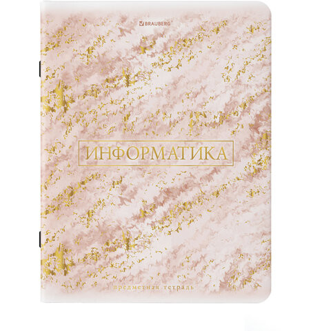 Тетрадь предметная "PASTEL" 48 л., SoftTouch, фольга, ИНФОРМАТИКА, клетка, BRAUBERG, 404315 по низкой цене оптом 