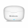 Наушники с микрофоном (гарнитура) DEFENDER TWINS 903, Bluetooth, беспроводные, белые, 63903 по низкой цене оптом 