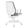 Кресло CH-W545, с подлокотниками, пластик белый, ткань, серое, 1409522