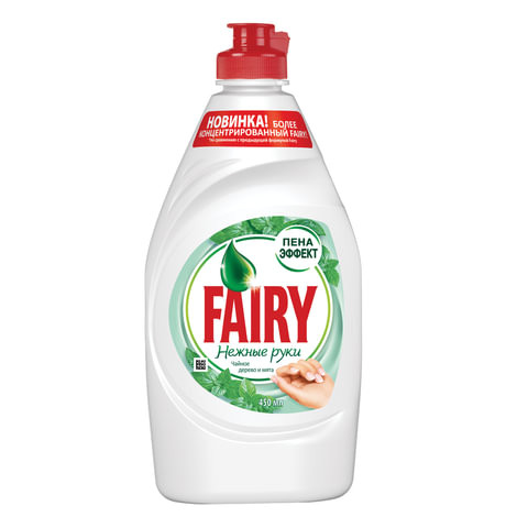 Средство для мытья посуды, 450 мл, FAIRY (Фейри) "Нежные руки", "Чайное дерево и мята" по низкой цене оптом 