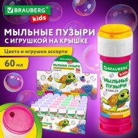 Мыльные пузыри 60 мл с игрушкой на крышке, BRAUBERG KIDS, 665453