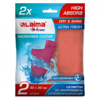 Салфетка губчатая из микрофибры PVA супервпитывающая "HIGH ABSORB" КОМПЛЕКТ 2шт 30х30см LAIMA,607790