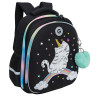 Ранец GRIZZLY анатомическая спинка, c брелоком, для девочек, RAINBOW CAT, 36х28х20 см, RAz-486-2/1 по низкой цене оптом 
