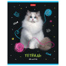 Тетрадь А5 48 л. HATBER скоба, клетка, глянцевая ламинация, "МУРчат Коты" (5 видов в спайке), 48Т5лВ1 по низкой цене оптом 
