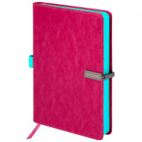 Ежедневник датированный 2026 А5 138x213мм BRAUBERG Inspiration, под кожу, цветной срез, розовый, 117478