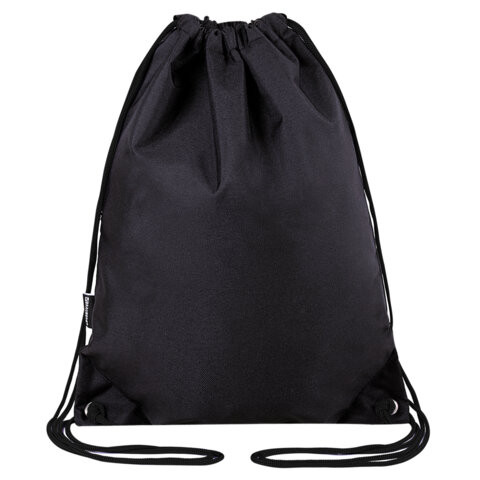 Мешок для обуви BRAUBERG плотный, карман на молнии, подкладка, 43х33 см, Total Black, 272427 по низкой цене оптом 
