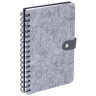 Ежедневник недатированный А5 135х210мм BRAUBERG Felt на гребне, войлок, кнопка 160л, серый, 117133 по низкой цене оптом Ежедневник недатированный А5 135х210мм BRAUBERG Felt на гребне, войлок, кнопка 160л, серый, 117133 по низкой цене оптом