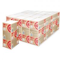 Полотенца бум. 200шт FOCUS (Система H2) Premium, 2-сл белые, КОМПЛЕКТ 20пач, 24х21,5,, 5083803