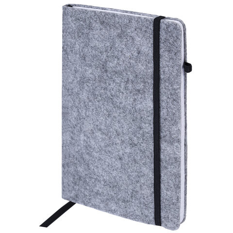 Блокнот А5 138x213мм BRAUBERG "Voylok" войлок, резинка, держатель, 80л клетка, серый, 117135 по низкой цене оптом Блокнот А5 138x213мм BRAUBERG "Voylok" войлок, резинка, держатель, 80л клетка, серый, 117135 по низкой цене оптом