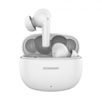 Наушники беспроводные TWS внутриканальные, гибридное шумоподавление ANC+ENC, SONNEN PREMIUM EP-BH34W, bluetooth 5.3, белые, 514124