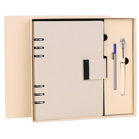 Ежедневник на кольцах в наборе с ручкой А5 165x229мм BRAUBERG "Lux", под кожу, 100 листов, бежевый, 116859 по низкой цене оптом Ежедневник на кольцах в наборе с ручкой А5 165x229мм BRAUBERG "Lux", под кожу, 100 листов, бежевый, 116859 по низкой цене оптом