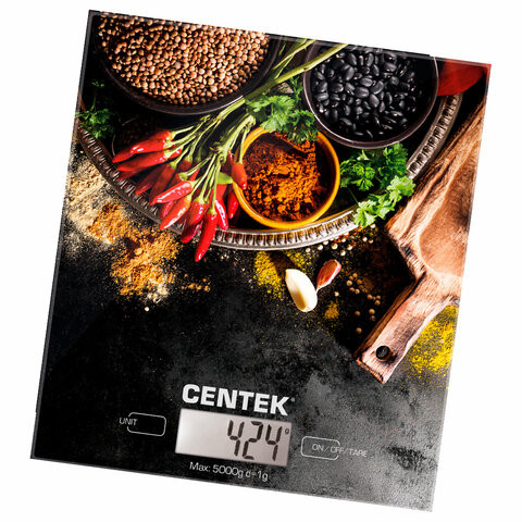 Весы кухонные CENTEK CT-2462 "Специи", электронный дисплей, max вес 5 кг, тарокомпенсация, стекло, CT-2462 Специи по низкой цене оптом Краснодар, Москва, Уфа, Казань, Барнаул, Владивосток, Хабаровск, Сахалин, Красноярск, Екатеренбург, 