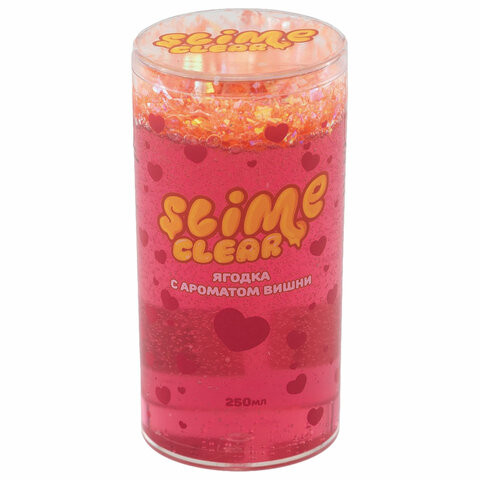 Слайм (лизун) "Clear Slime. Ягодка", с ароматом вишни, 250 г, ВОЛШЕБНЫЙ МИР, S130-34 по низкой цене оптом Краснодар, Москва, Уфа, Казань, Барнаул, Владивосток, Хабаровск, Сахалин, Красноярск, Екатеренбург, 