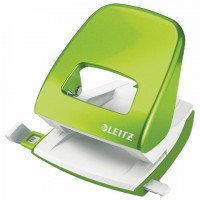 Дырокол металлический LEITZ "New NeXXT WOW", до 30 листов, зеленый металлик, блистер, 50082054