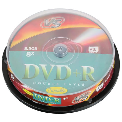 Диски DVD+R VS 8,5 Gb 8x, КОМПЛЕКТ 10 шт., Cake Box, двухслойный, VSDVDPRDLCB1002 по низкой цене оптом Краснодар, Москва, Уфа, Казань, Барнаул, Владивосток, Хабаровск, Сахалин, Красноярск, Екатеренбург, 