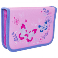 Пенал TIGER FAMILY 1 отделение, 2 откидные планки, ткань, "Marshmallow Butterfly", 20х14х4 см, 228953, TGPR-006C1E