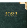Ежедневник датированный 2022 А5 138x213 мм BRAUBERG "Senator", под кожу, зеленый, 112783 по низкой цене оптом 
