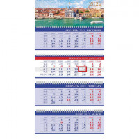 Календарь квартальный с бегунком, 2022 г., 4 блока, 4 гребня, БИЗНЕС, "Венеция", HATBER, 4Кв4гр3_25850