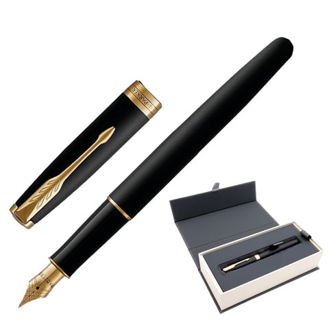 Ручка перьевая PARKER "Sonnet Core Matt Black GT", корпус черный матовый лак, позолоченные детали, черная, 1931516 по низкой цене оптом Краснодар, Москва, Уфа, Казань, Барнаул, Владивосток, Хабаровск, Сахалин, Красноярск, Екатеренбург, 