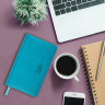 Еженедельник датированный 2026 МАЛЫЙ ФОРМАТ 95х155мм А6 BRAUBERG Rainbow, под кожу, бирюза, 117189 по низкой цене оптом 