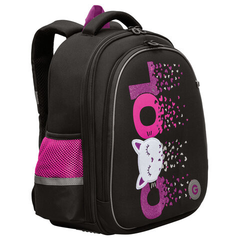 Ранец GRIZZLY анатомическая спинка, c брелоком, для девочек, COOL, 36х28х20 см, RAz-4, RAz-486-4/1 по низкой цене оптом 