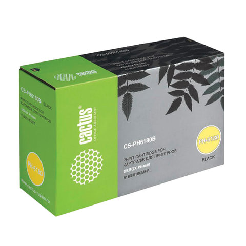 Тонер-картридж CACTUS (CS-PH6180B) для XEROX Phaser 6180/6180MFP, черный, ресурс 8000 стр. по низкой цене оптом Краснодар, Москва, Уфа, Казань, Барнаул, Владивосток, Хабаровск, Сахалин, Красноярск, Екатеренбург, 