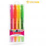 Набор текстовыделителей CROWN 4 шт., АРОМАТИЗИРОВАННЫЕ, АССОРТИ,"Multi Hi-Lighter", линия 1-4 мм, F-500-4 по низкой цене оптом Краснодар, Москва, Уфа, Казань, Барнаул, Владивосток, Хабаровск, Сахалин, Красноярск, Екатеренбург, 