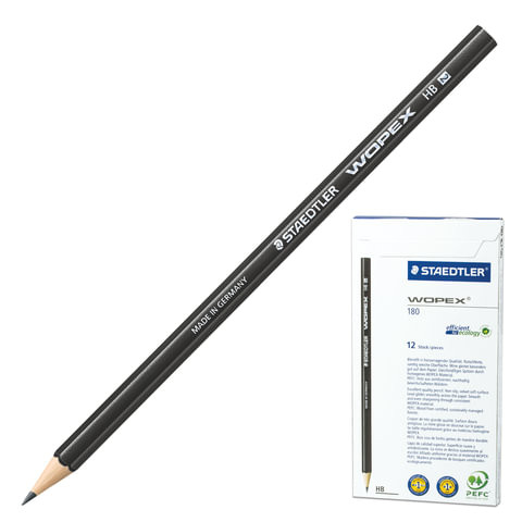 Карандаш чернографитный STAEDTLER (Германия), 1 шт., "Noris Ecology", HB, без резинки, корпус черный, заточенный, 180 HB-9 по низкой цене оптом 
