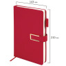 Ежедневник недатированный А5 143х210мм BRAUBERG Deluxe, под кожу, магнит 160л, красный, 117142 по низкой цене оптом Ежедневник недатированный А5 143х210мм BRAUBERG Deluxe, под кожу, магнит 160л, красный, 117142 по низкой цене оптом