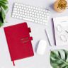 Ежедневник недатированный А5 143х210мм BRAUBERG Deluxe, под кожу, магнит 160л, красный, 117142 по низкой цене оптом Ежедневник недатированный А5 143х210мм BRAUBERG Deluxe, под кожу, магнит 160л, красный, 117142 по низкой цене оптом