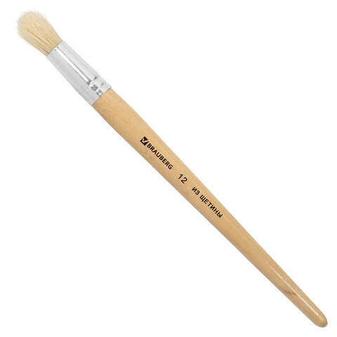 Кисть BRAUBERG, щетина, круглая, № 12, 200200 по низкой цене оптом 