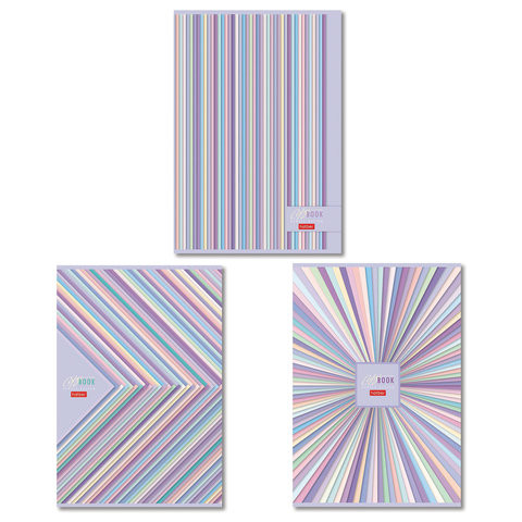 Тетрадь А4, 96 л., HATBER, скоба, клетка, обложка картон, "Gentle design" (3 вида), 96Т4В3 по низкой цене оптом 