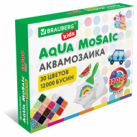 Аквамозаика 30 цветов 12000 бусин, с трафаретами, инструментами, аксессуарами, BRAUBE, 664917